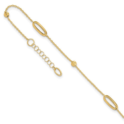Polished Diamond-cut Beads with 1in. ext. Anklet