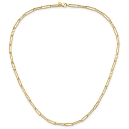 Polished and Textured Paperclip Link Necklace 16"