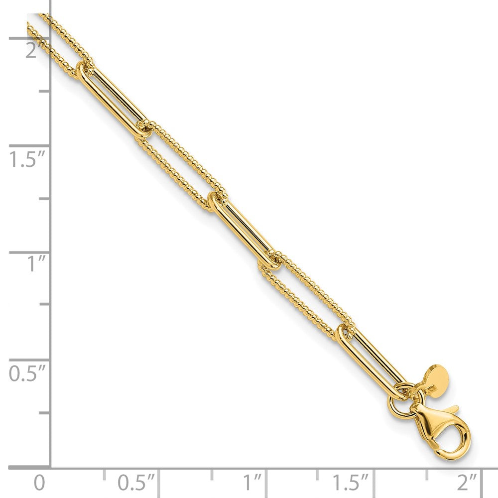 Polished / Textured Paperclip Link Bracelet