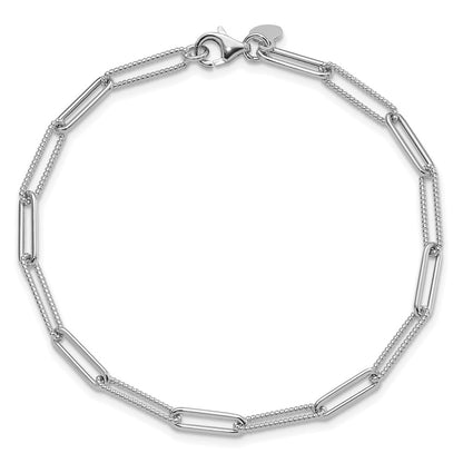 Polished / Textured Paperclip Link Bracelet