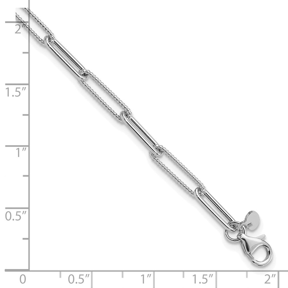 Polished / Textured Paperclip Link Bracelet