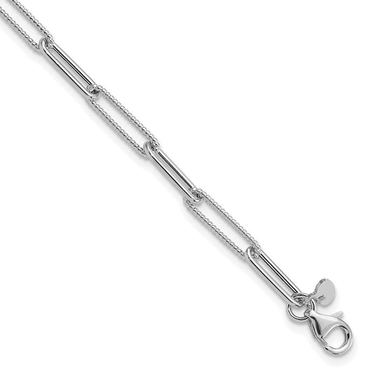 Polished / Textured Paperclip Link Bracelet