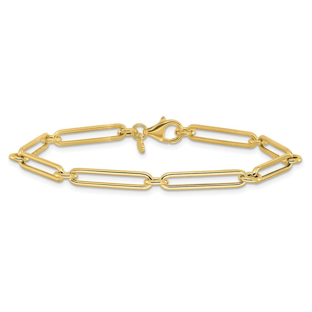 Polished Paperclip Link Bracelet 7.5" - 2.34g