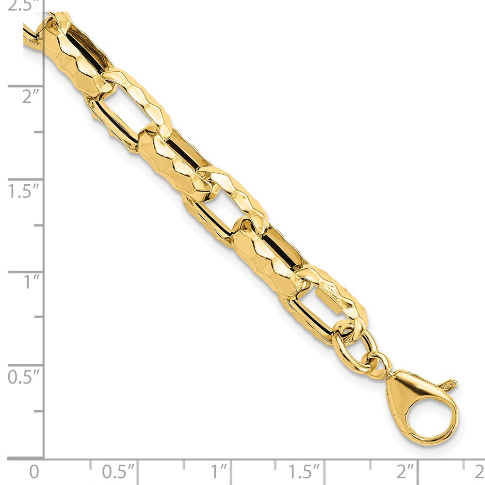 Polished Hammered Link Bracelet 7.5"