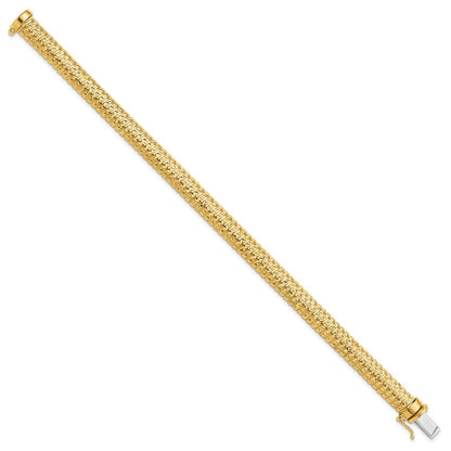 Polished and Diamond-cut Domed Bracelet 7.25"