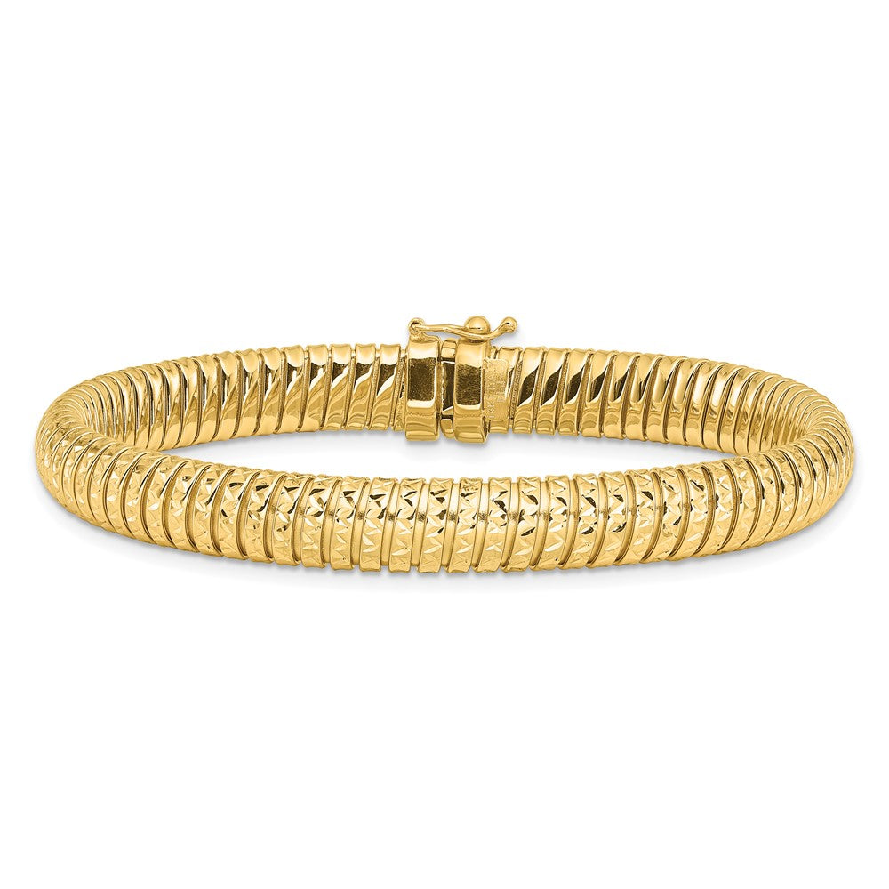 Polished and Diamond-cut Domed Bracelet 7.25"