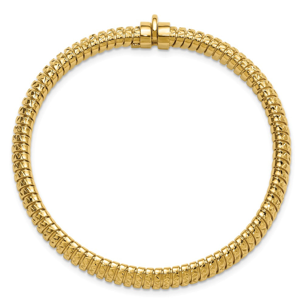 Polished and Diamond-cut Domed Bracelet 7.25"