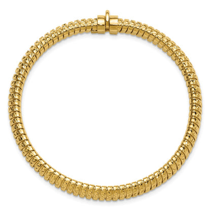 Polished and Diamond-cut Domed Bracelet 7.25"