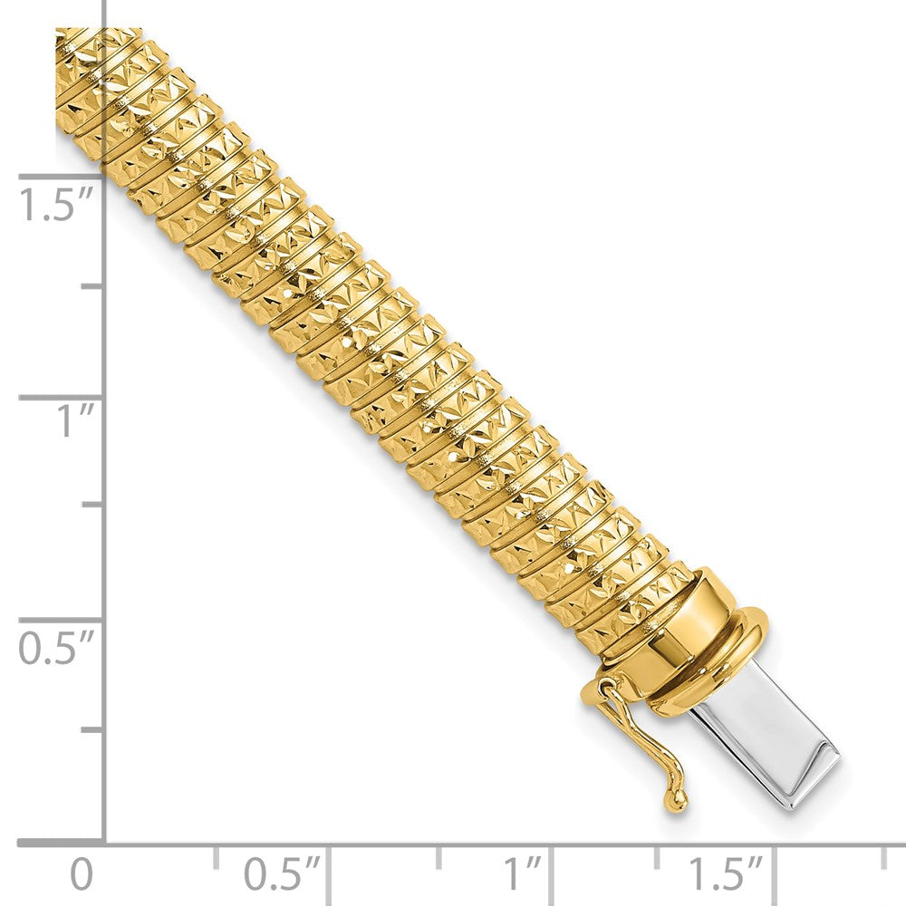 Polished and Diamond-cut Domed Bracelet 7.25"