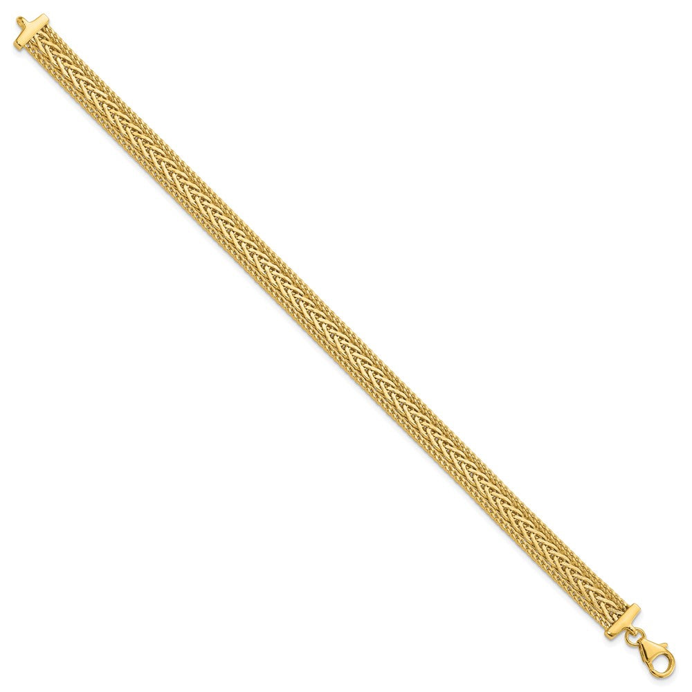 Polished and Textured Braided Bracelet 7.5"