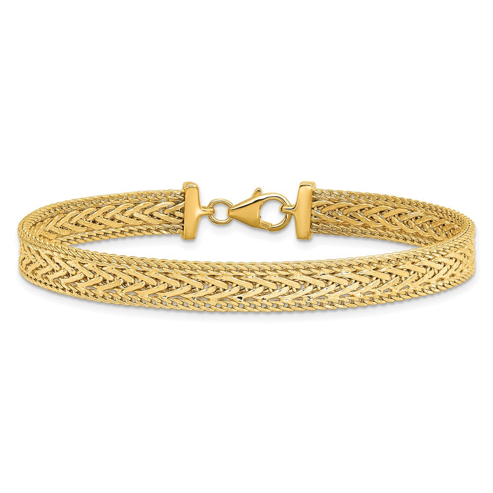 Polished and Textured Braided Bracelet 7.5"