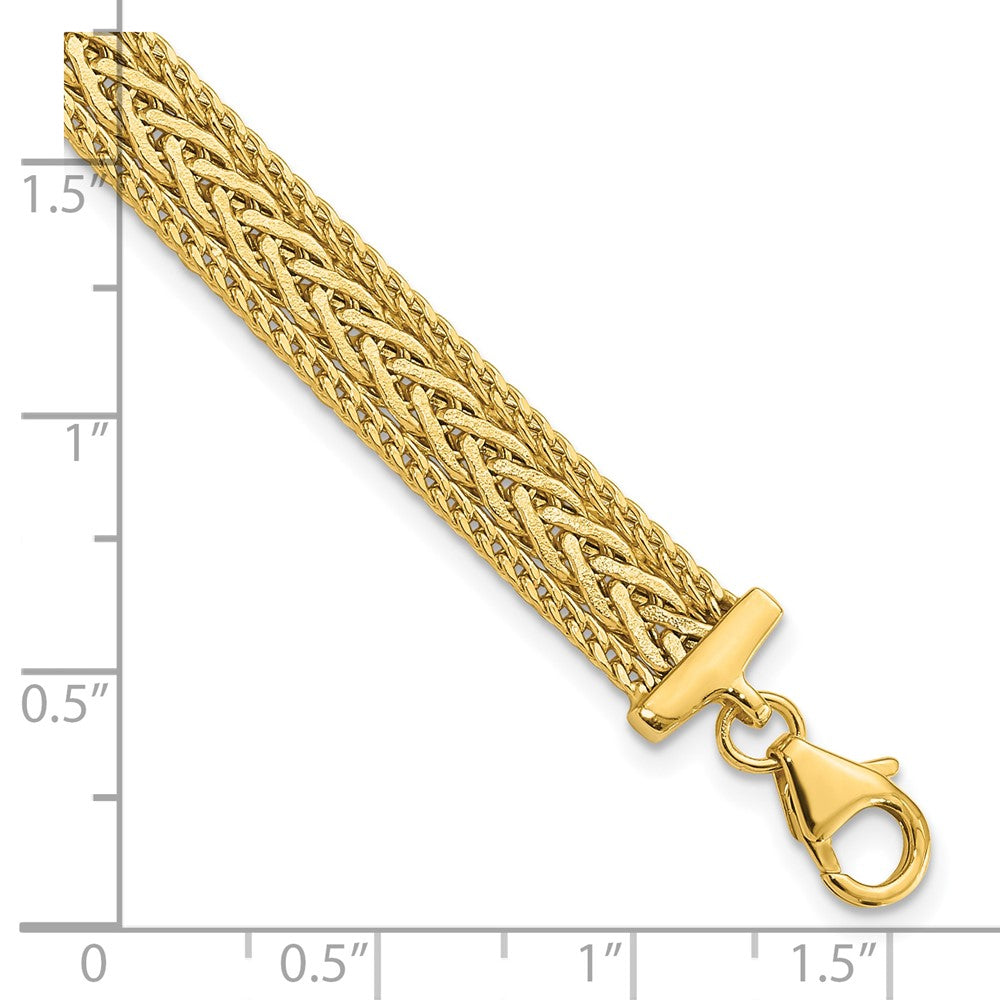 Polished and Textured Braided Bracelet 7.5"