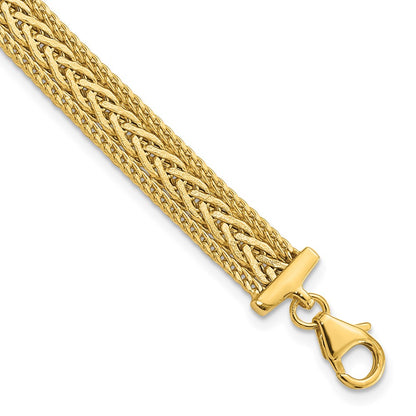 Polished and Textured Braided Bracelet 7.5"