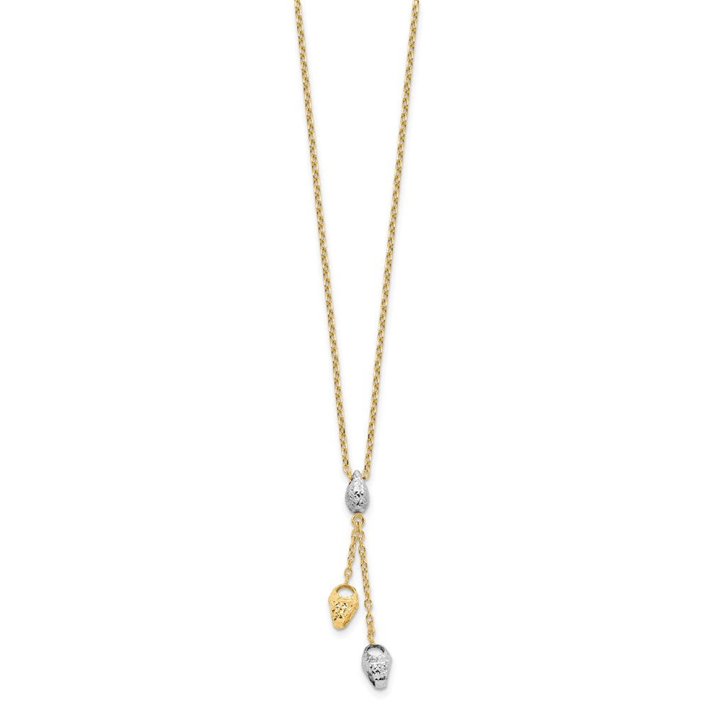 Diamond-cut Beads Drop Necklace 18"