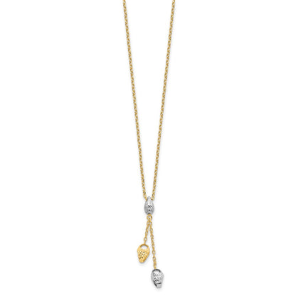 Diamond-cut Beads Drop Necklace 18"