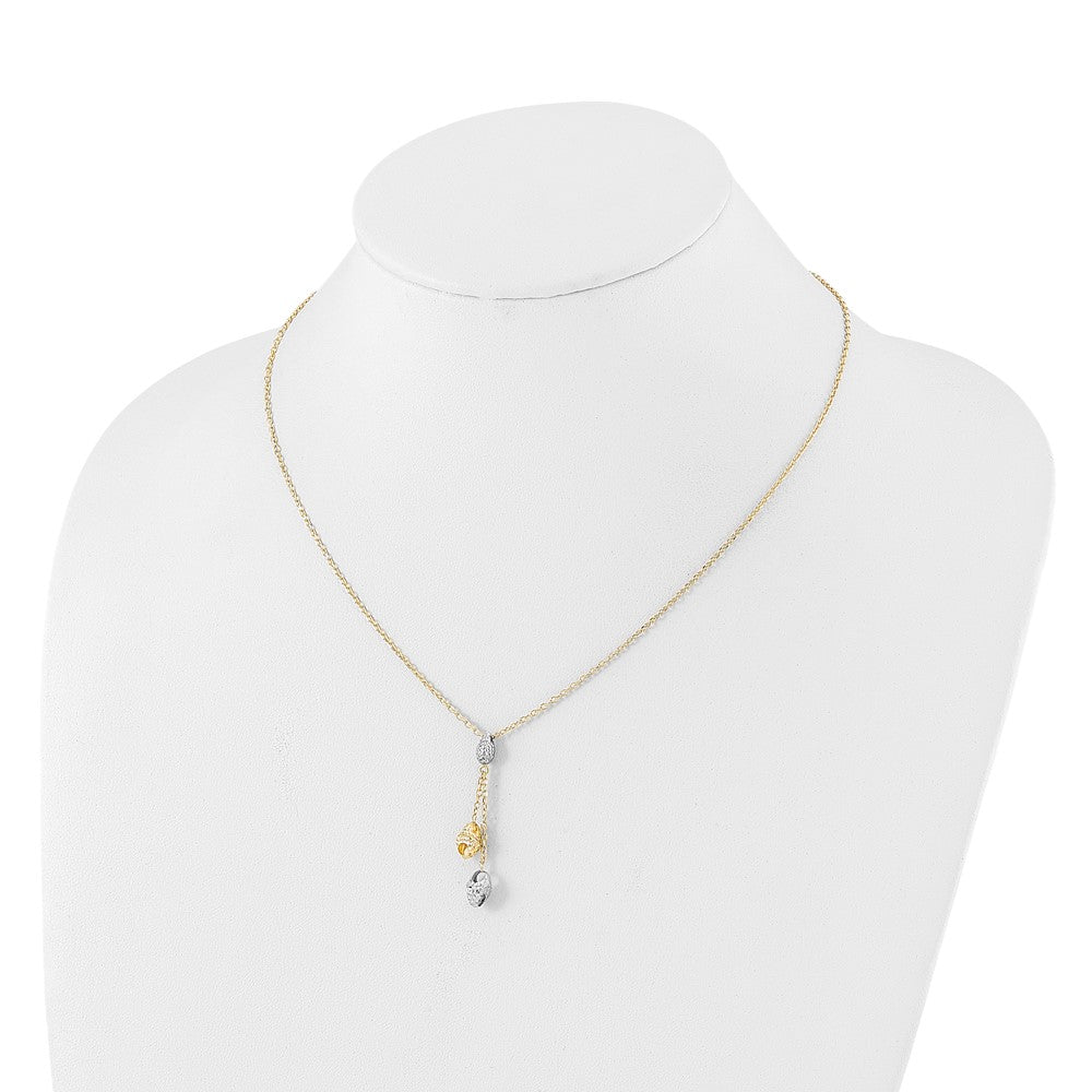 Diamond-cut Beads Drop Necklace 18"