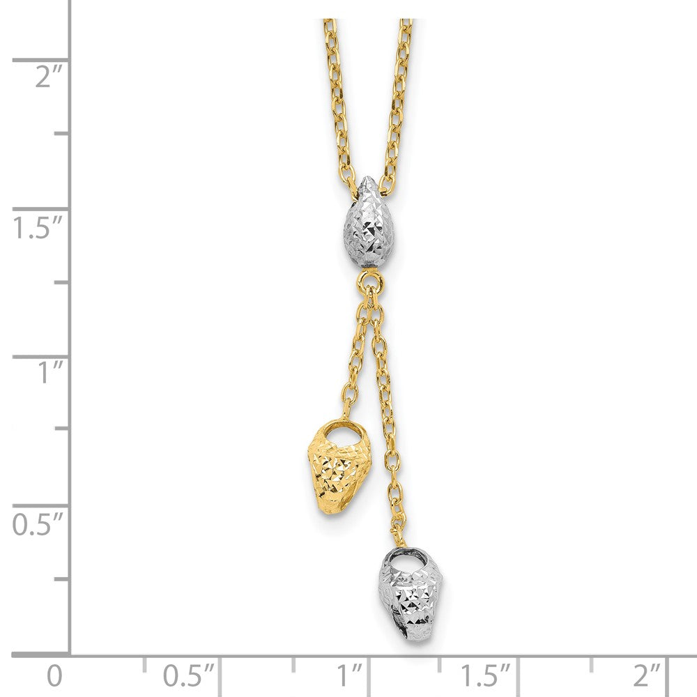 Diamond-cut Beads Drop Necklace 18"