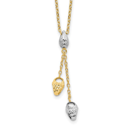 Diamond-cut Beads Drop Necklace 18"