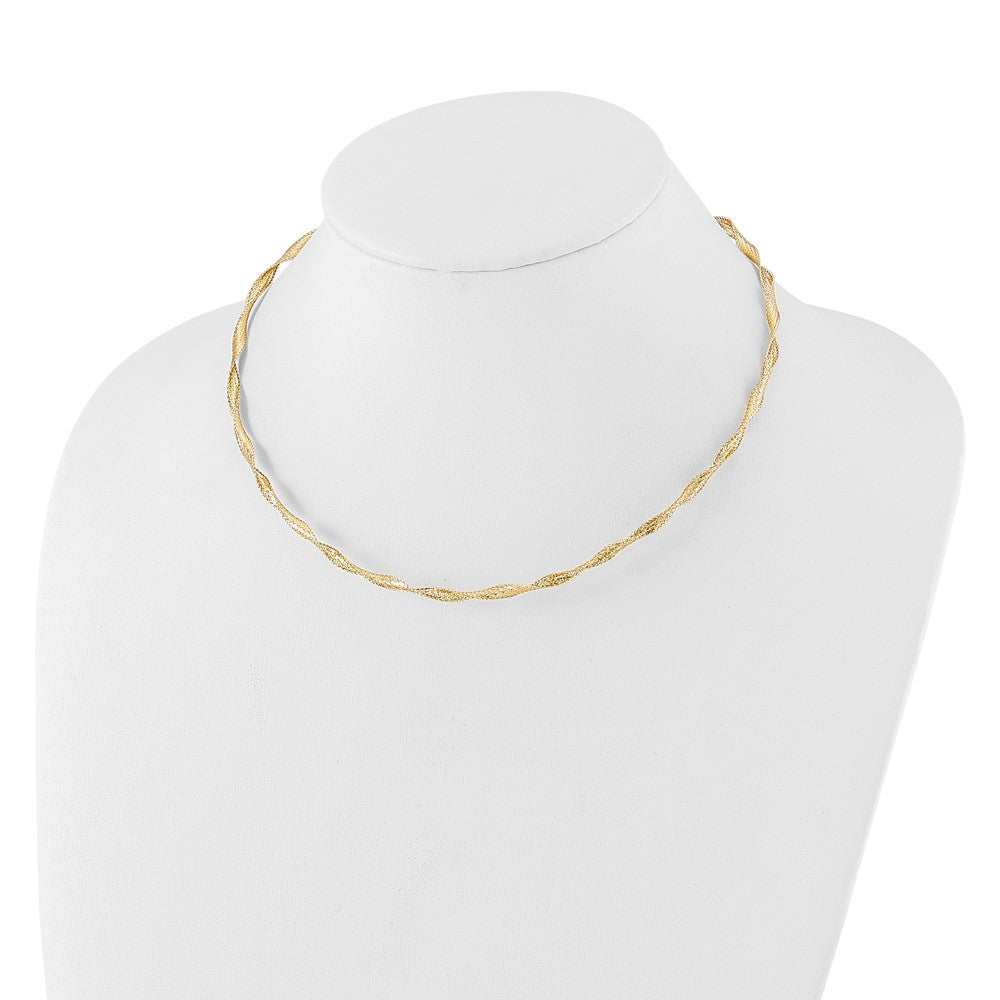 Polished Twisted Stretch Necklace 17.5"