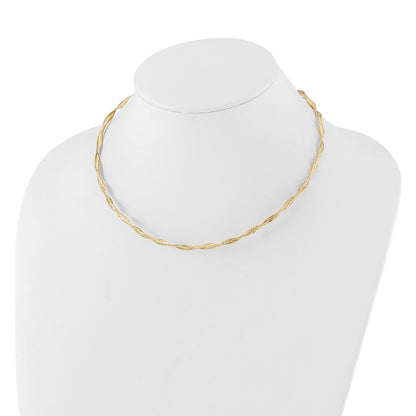 Polished Twisted Stretch Necklace 17.5"