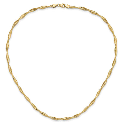 Polished Twisted Stretch Necklace 17.5"