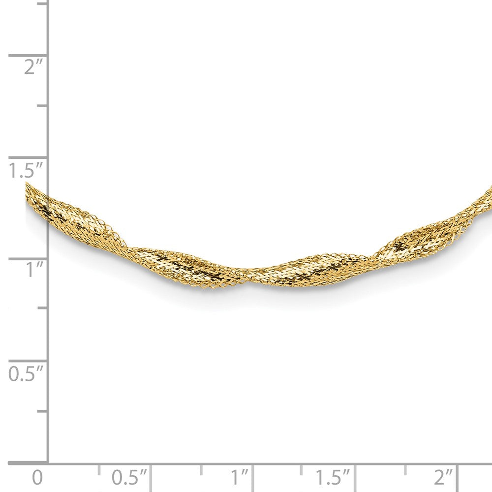 Polished Twisted Stretch Necklace 17.5"