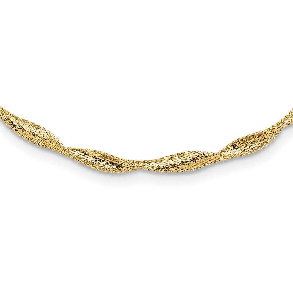 Polished Twisted Stretch Necklace 17.5"