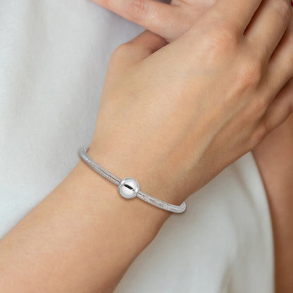 Polished with Bead Stretch Bracelet
