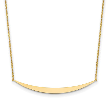 Polished Curved Bar with 2in. ext. Necklace