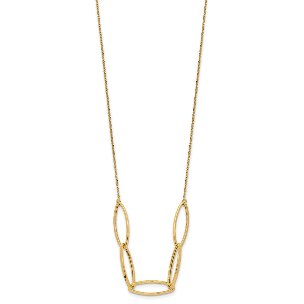 Polished Fancy Link with 1in. Ext Necklace