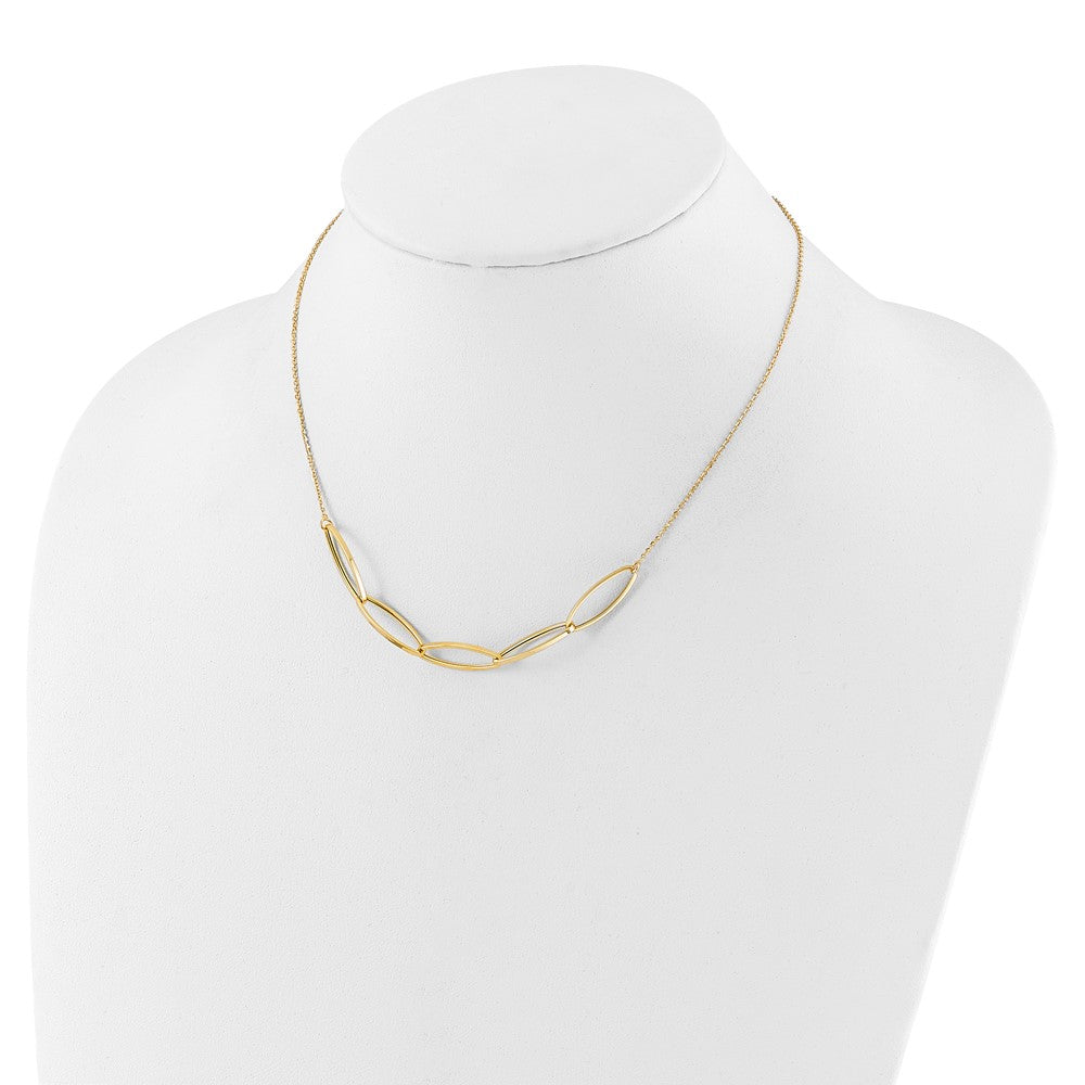 Polished Fancy Link with 1in. Ext Necklace
