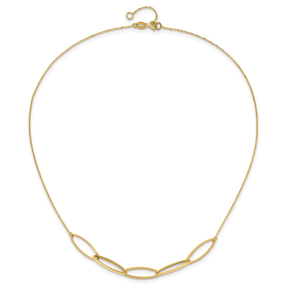 Polished Fancy Link with 1in. Ext Necklace