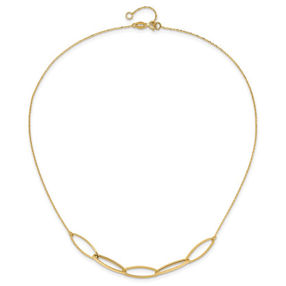 Polished Fancy Link with 1in. Ext Necklace