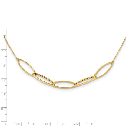 Polished Fancy Link with 1in. Ext Necklace