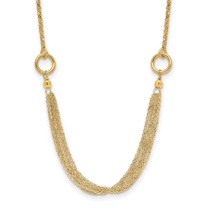 Diamond-cut Multi-strand Accent with 1in. ext. Necklace
