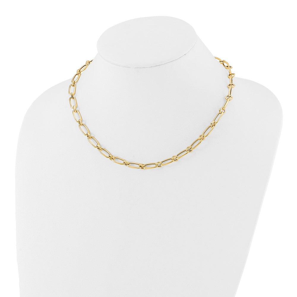 Polished Fancy Link Necklace 18" - 6.19mm