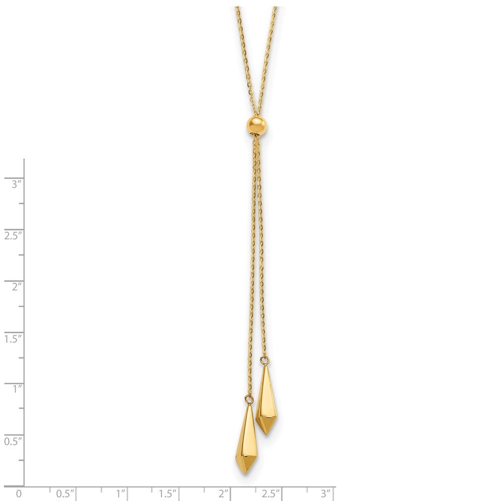 Polished Adjustable Y Drop Necklace 18"