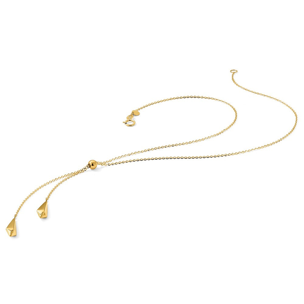 Polished Adjustable Y Drop Necklace 18"