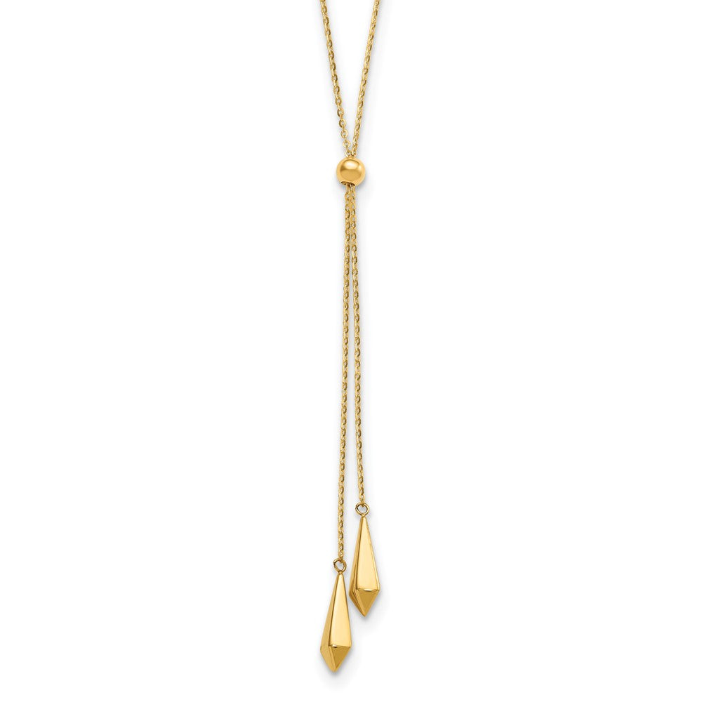 Polished Adjustable Y Drop Necklace 18"