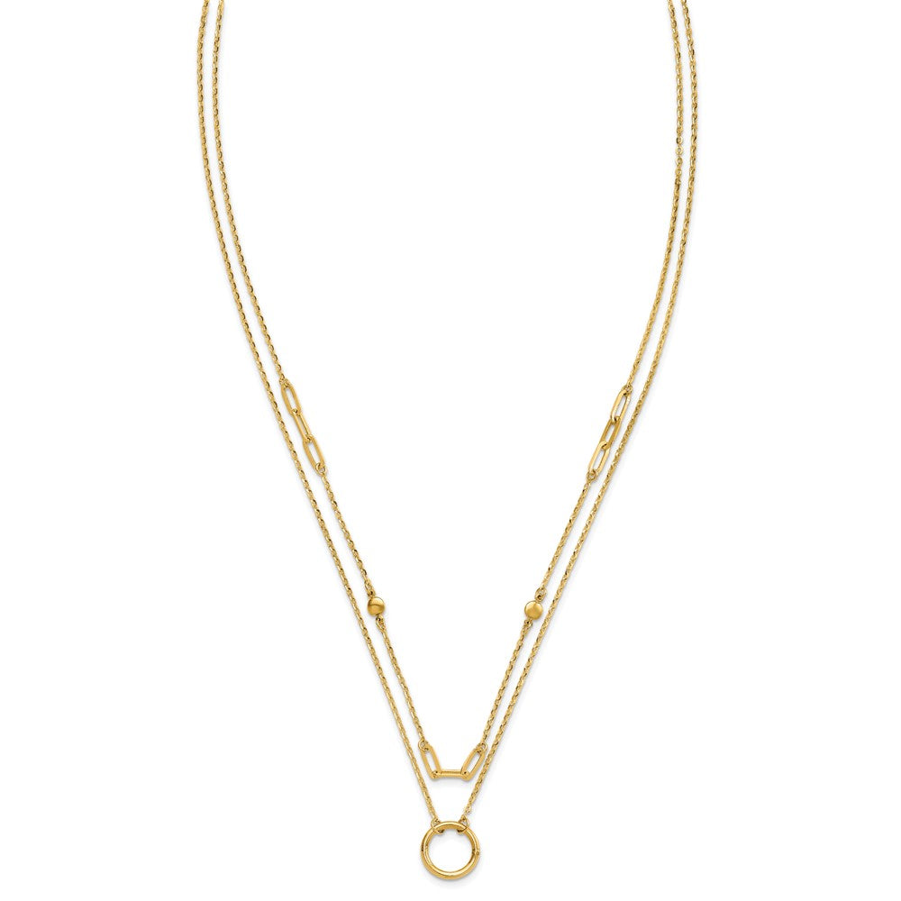 Polished Double Layer Necklace 18"