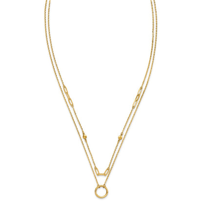 Polished Double Layer Necklace 18"
