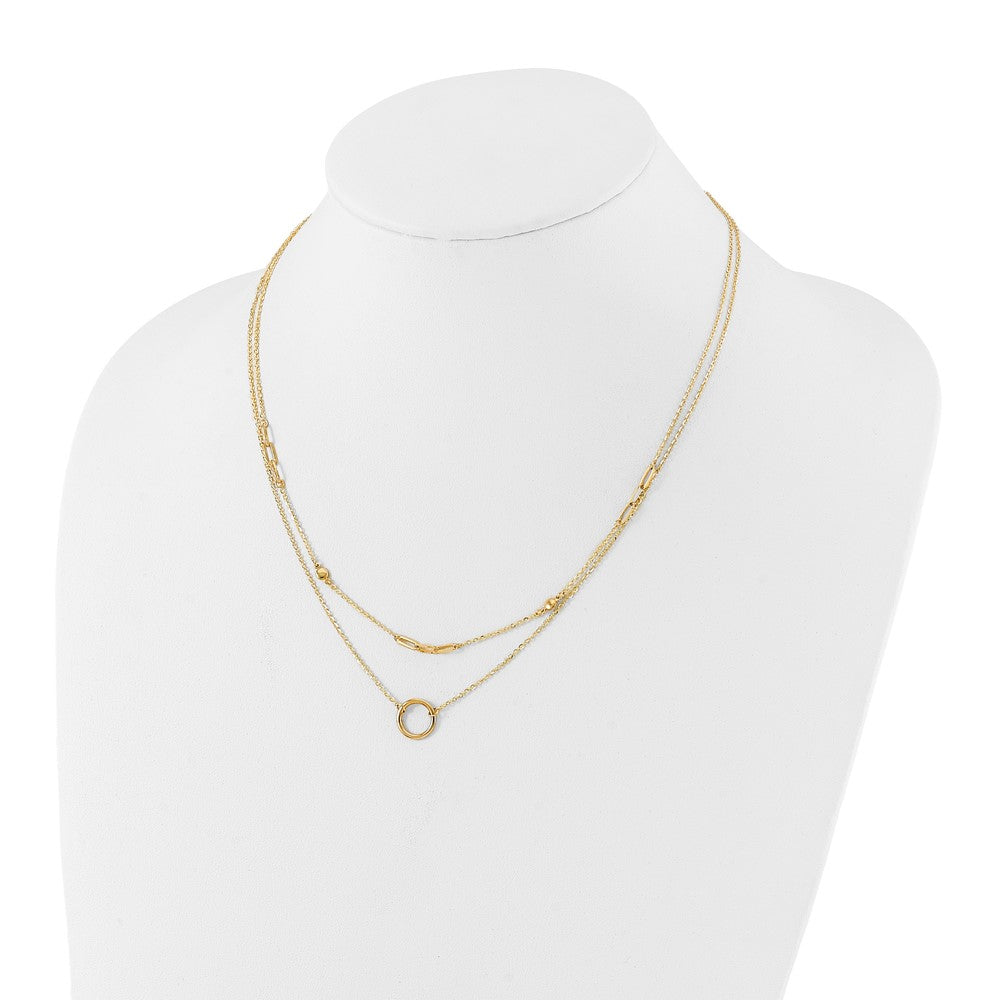 Polished Double Layer Necklace 18"