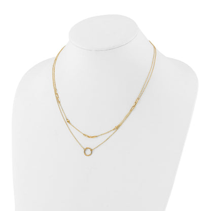 Polished Double Layer Necklace 18"