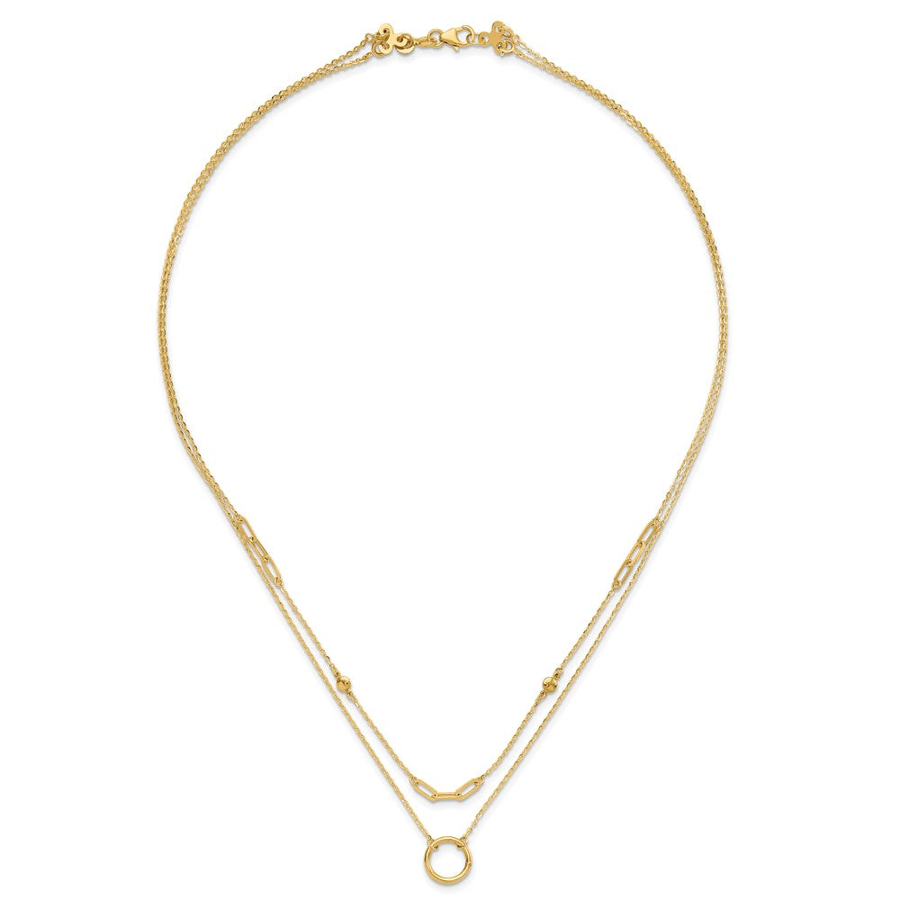 Polished Double Layer Necklace 18"