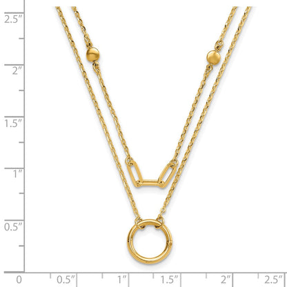 Polished Double Layer Necklace 18"