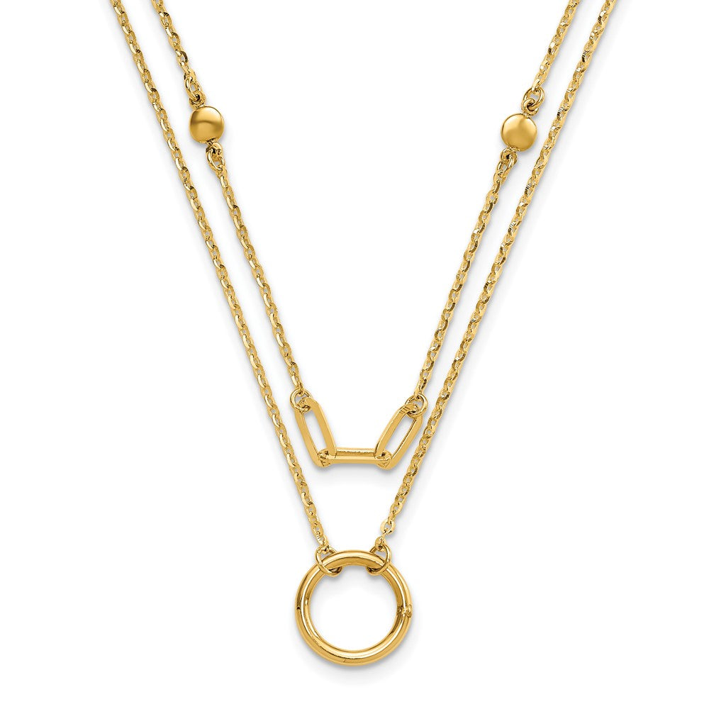 Polished Double Layer Necklace 18"