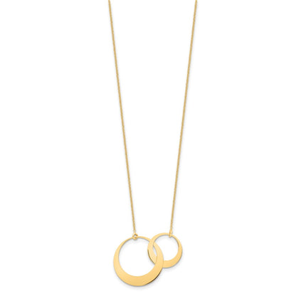 Polished Interlocked Circles Fancy with 1in ext. Necklace