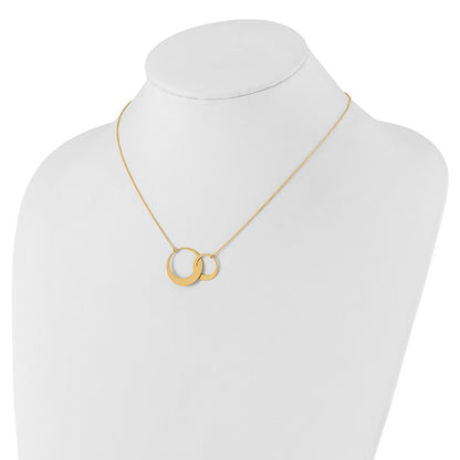 Polished Interlocked Circles Fancy with 1in ext. Necklace