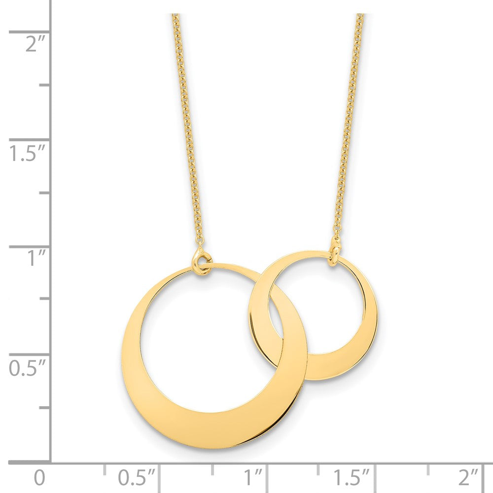 Polished Interlocked Circles Fancy with 1in ext. Necklace