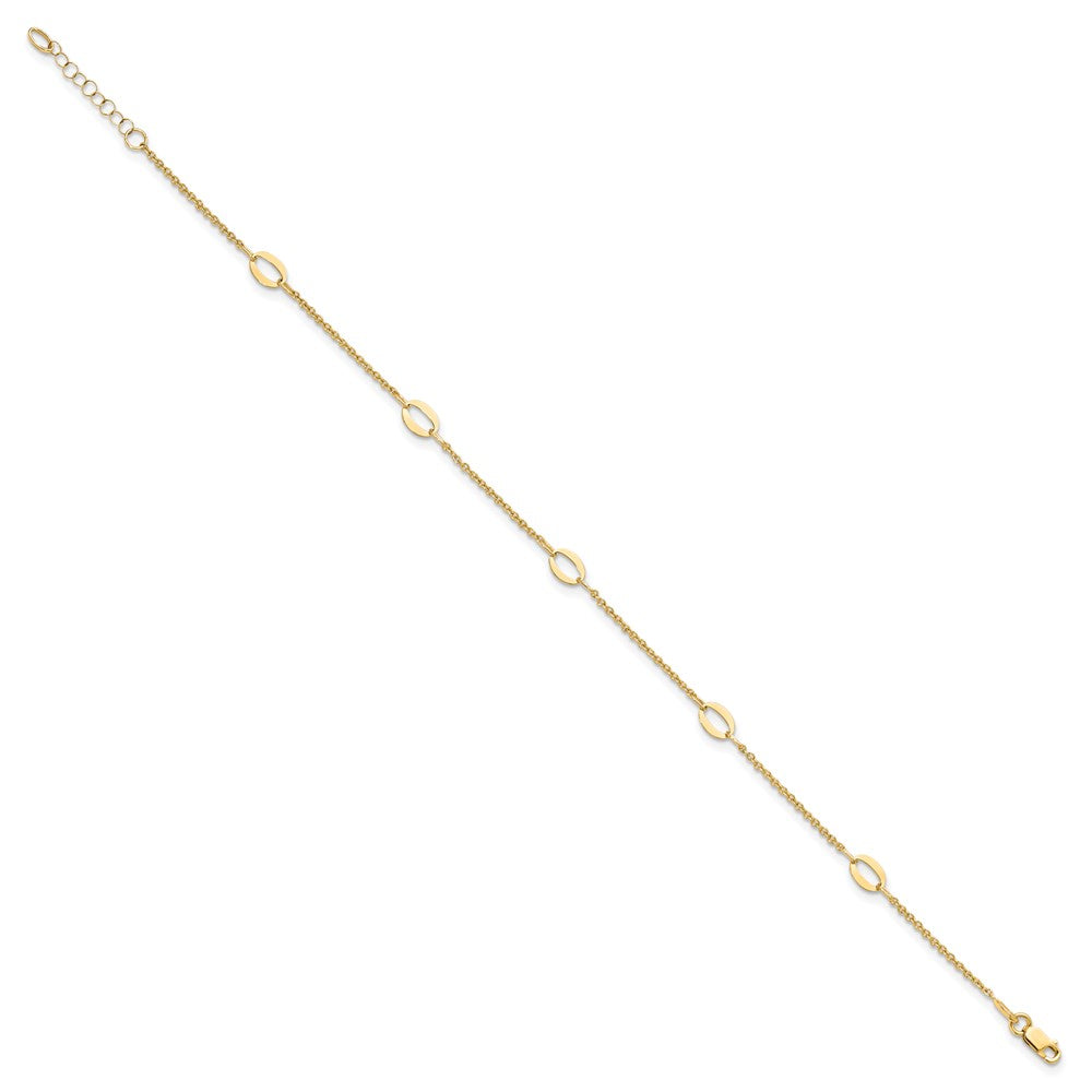 Polished Oval Links Plus 1in ext. Anklet